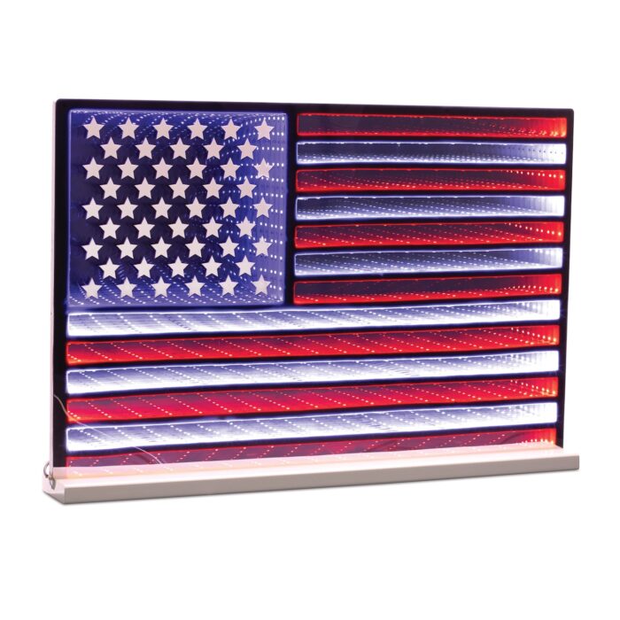 Usa Flag Infinity Light Lit Decor