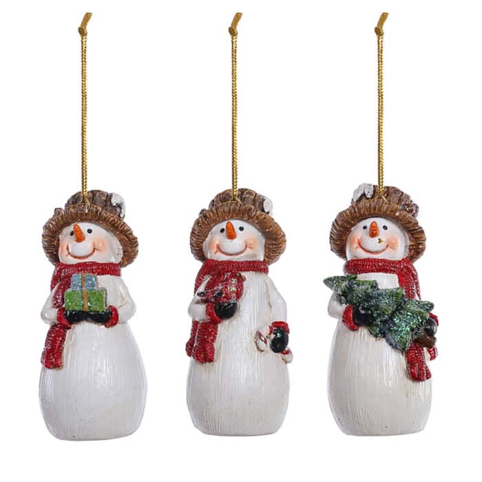 Bark Hat Festive Snowmen Ornaments