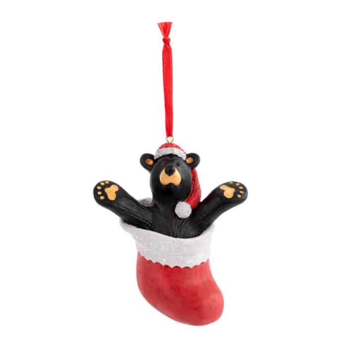 Black Bear in a Stocking Ornament