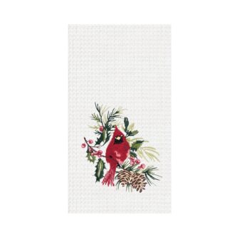 Cardinal Pine Branch Kitchen Towel