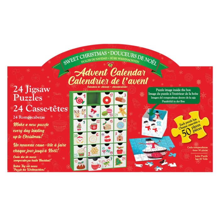 Count Down Advent Calendar Sweet Christmas Puzzles Back of Box