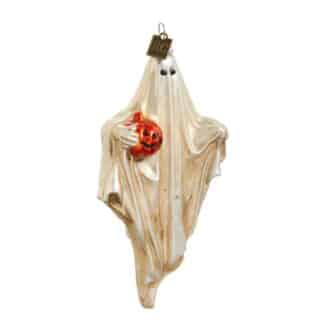 Friendly Ghost With Pumpkin Ornament