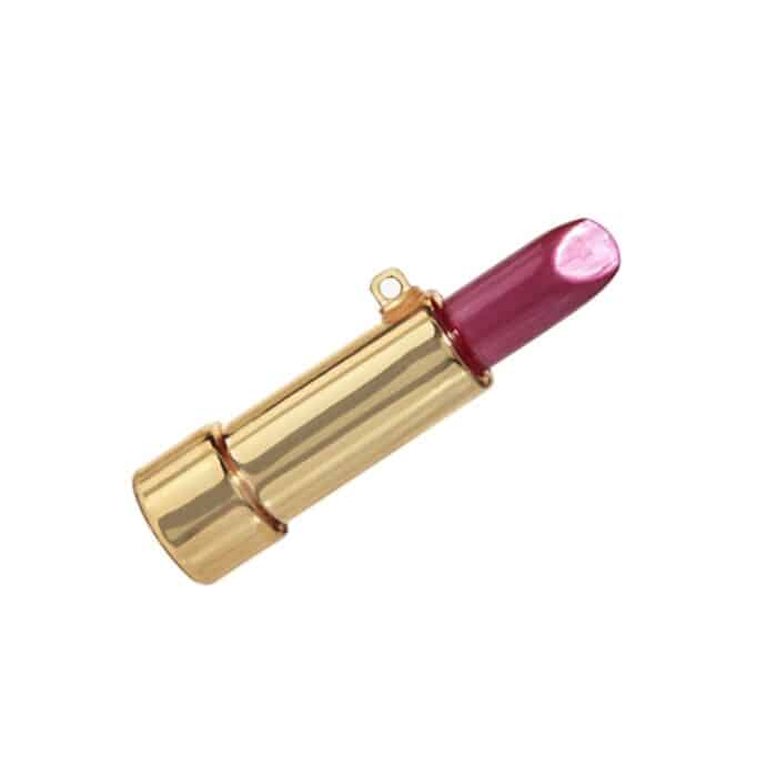 Gold Case Pink Lipstick Ornament