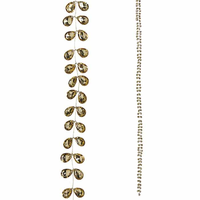 Gold Teardrop Jeweled Garland