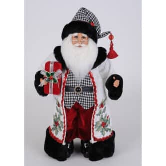 Holly Berry Santa Figurine