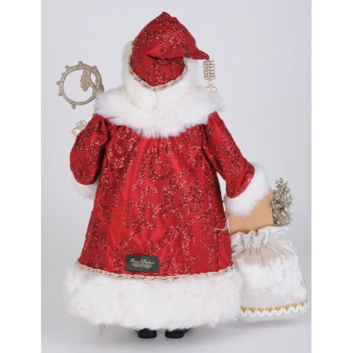 Lit Jewel Traditional Elegance Santa Figurine Back