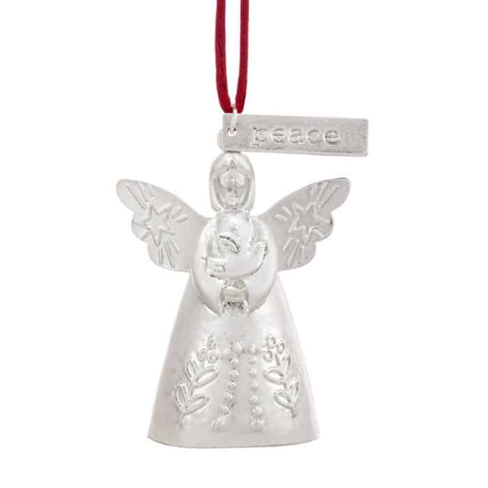 Mini Bell Angel Ornament Joy or Peace Peace