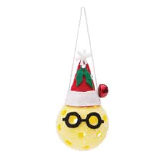 Santa Pickle Ball Ornament Front