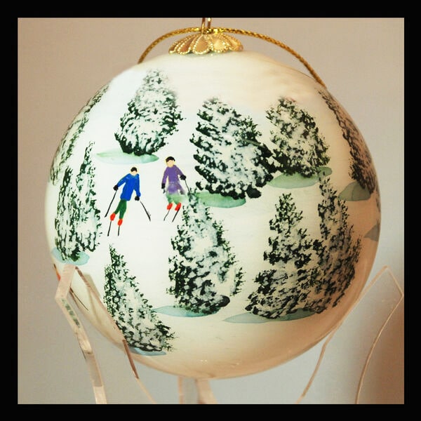 Skiing the Glades Colorado Ornament