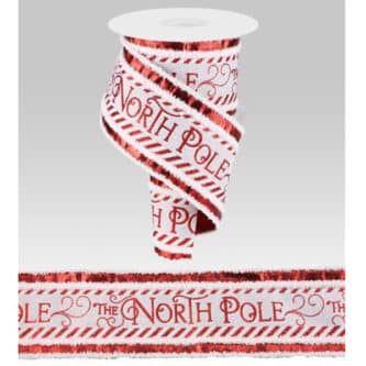 The North Pole Metallic Ribbon 4"