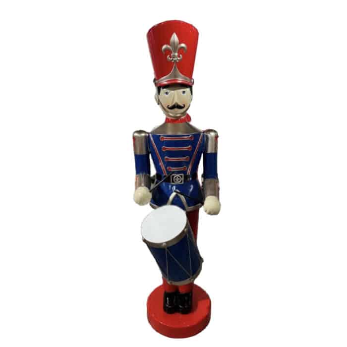 Toy Soldiers with Drums Tall Yard Decor Blue