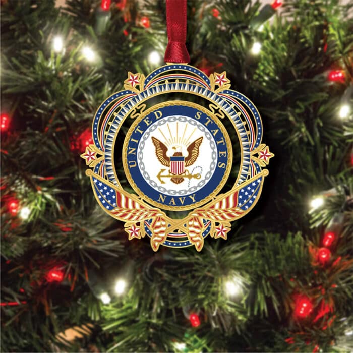 Us Navy Patriotic Ornament Glam