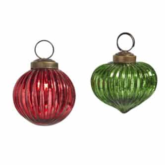 Vintage Look Ribbed Mini Ornaments