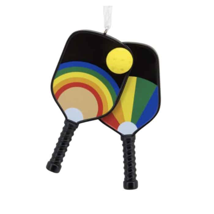 Bright Pickleball Paddles Ornament
