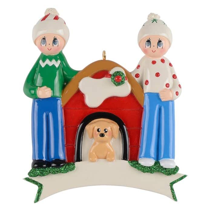 Dog House Family Ornament Personalized Two