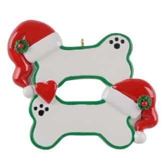 Double Dog Bone Ornament Personalized