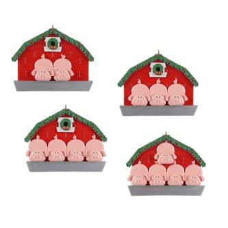 Pigs On The Farm Family Ornament Personalized