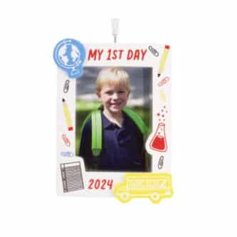 School First Day Frame Ornament