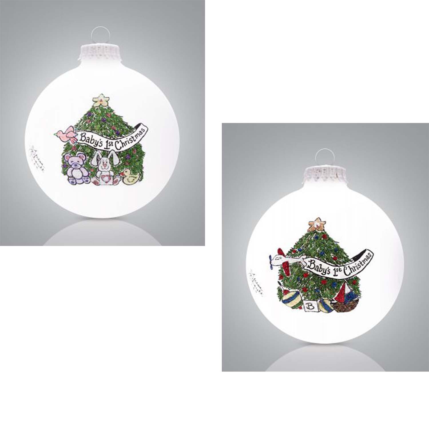 Babys First Christmas Tree Glass Ball Ornament