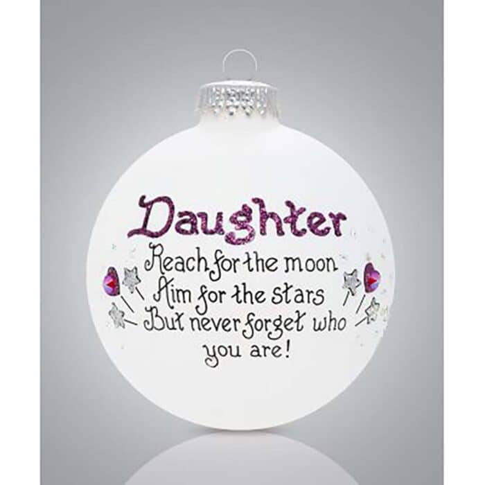 Daughter Reach for the Moon Glass Ball Ornament