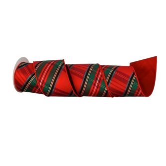 Diagonal Cut Plaid Dupion Ribbon 4