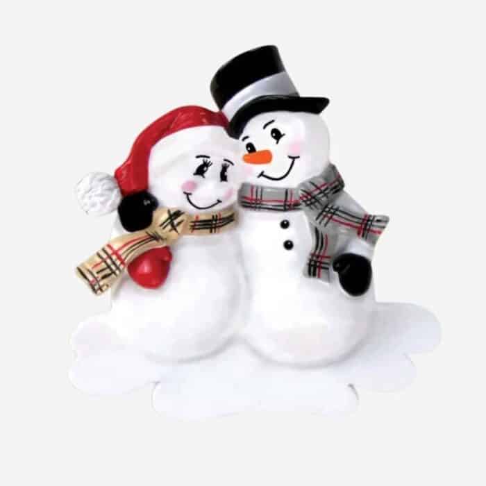 Expecting Snowman Couple Ornament