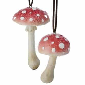 Frosty Dot Mushroom Ornaments