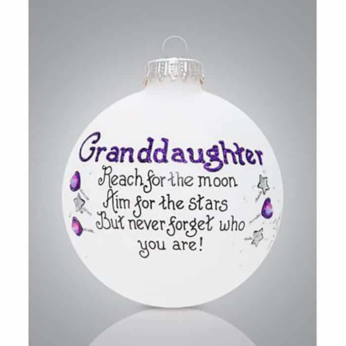 Granddaughter Reach for the Moon Glass Ball Ornament