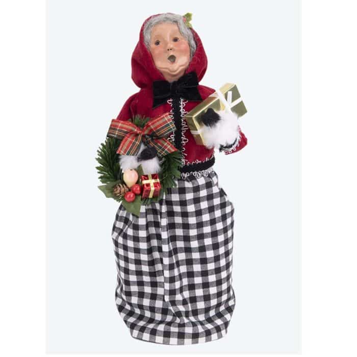 Mr and Mrs Claus Black Check Byers Choice Ltd Mrs Claus