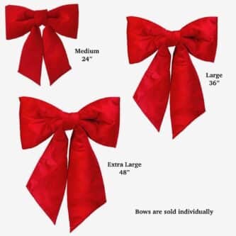 Red Velvet Outdoor Bows M, L & XL