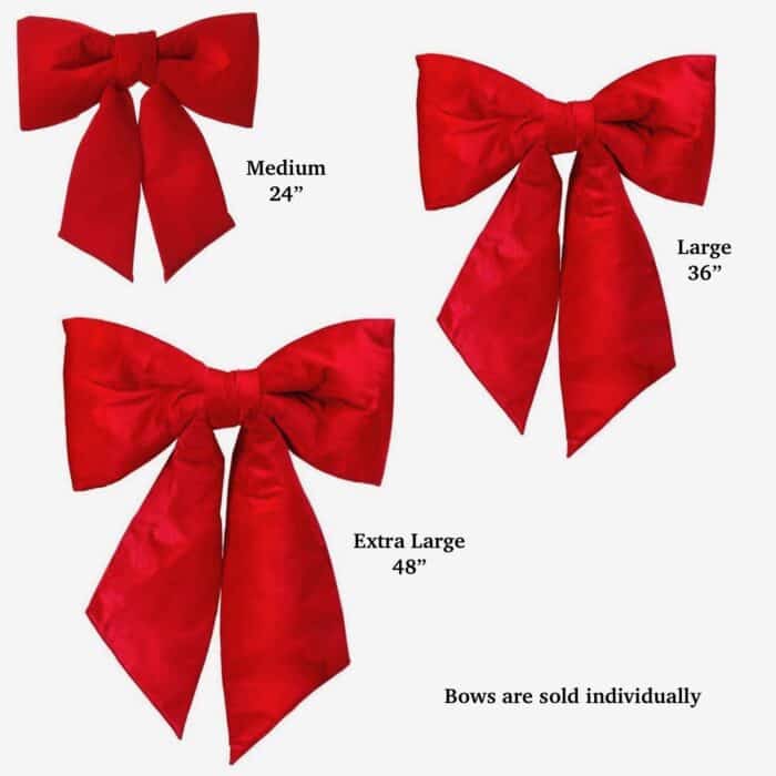 Red Velvet Outdoor Bows M L Xl