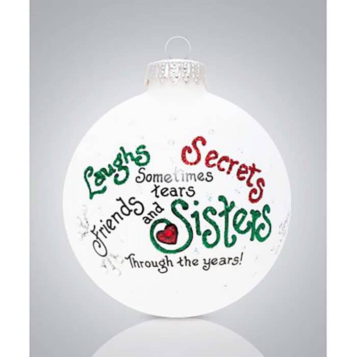 Sisters Laugh Friends Glass Ball Ornament