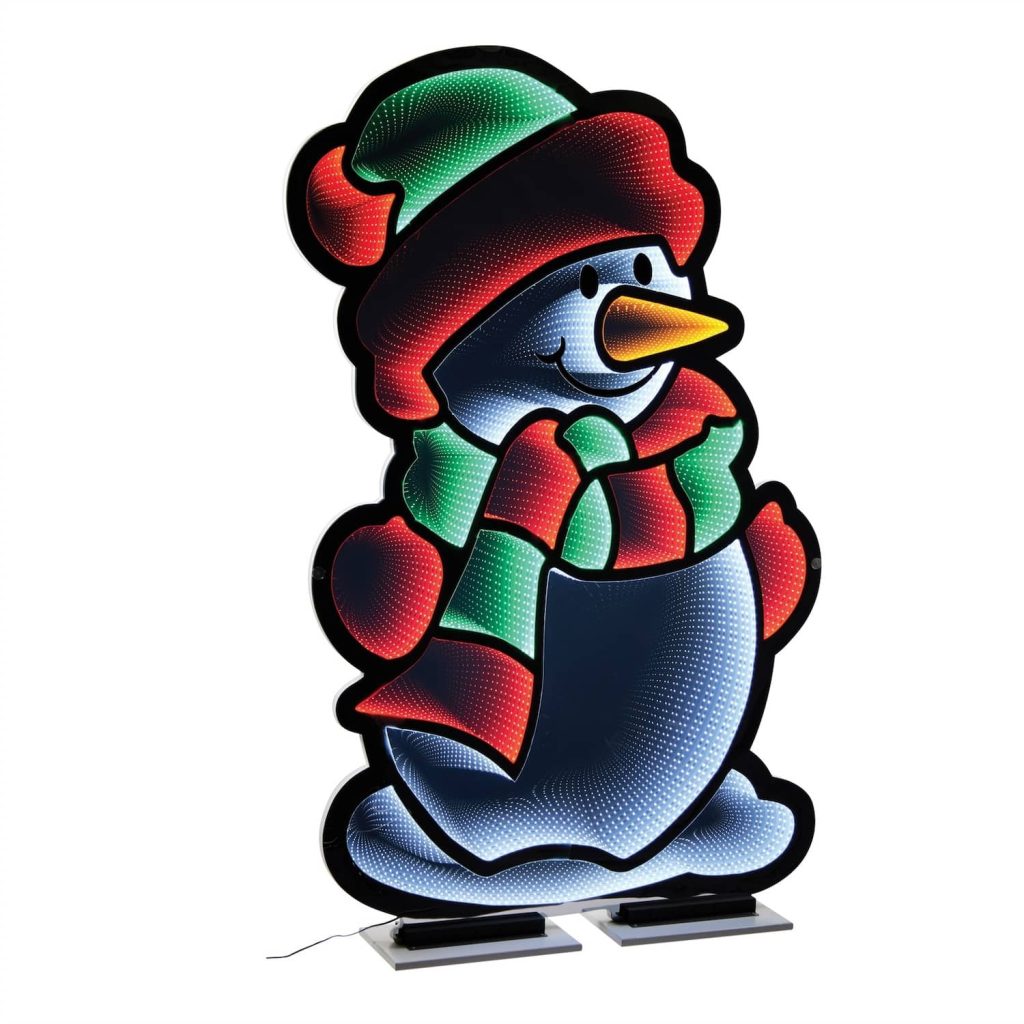Snowman infinity light lit decor