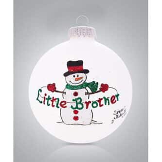 Snowman Little Brother Glass Ball Ornament