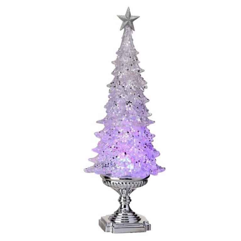 Tree LED Acrylic On Silver Pedestal Christmas Store