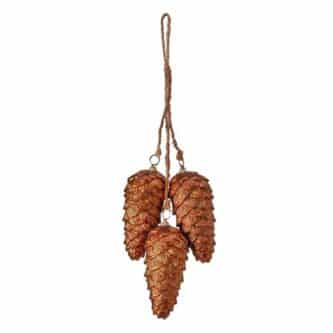 Triple Pinecone On Jute Ornament