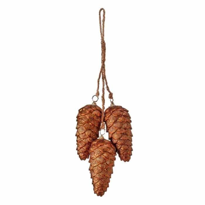 Triple Pinecone on Jute Ornament