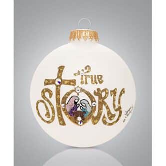 True Story Holy Family Glass Ball Ornament