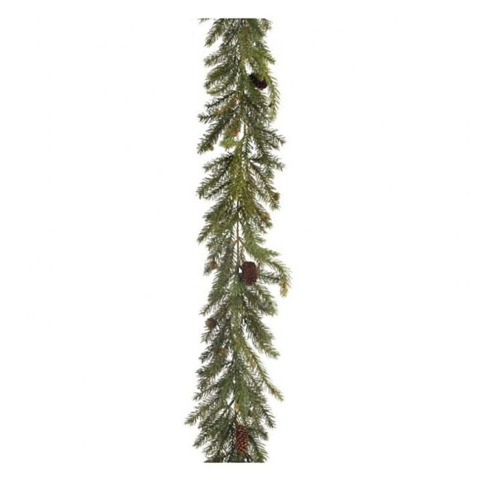 White Spruce Pinecone Garland 6