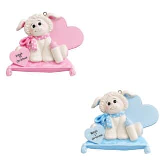 Lamb Baby's First Ornaments Personalized