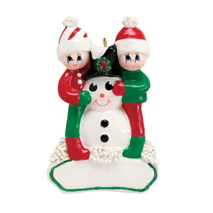 Making a Snowman Family Ornaments Personalized 2