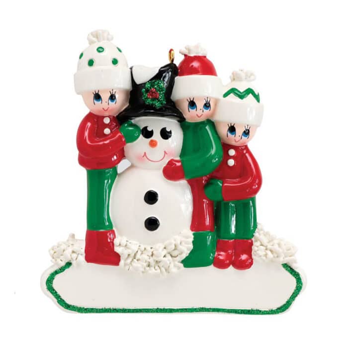 Making a Snowman Family Ornaments Personalized 3