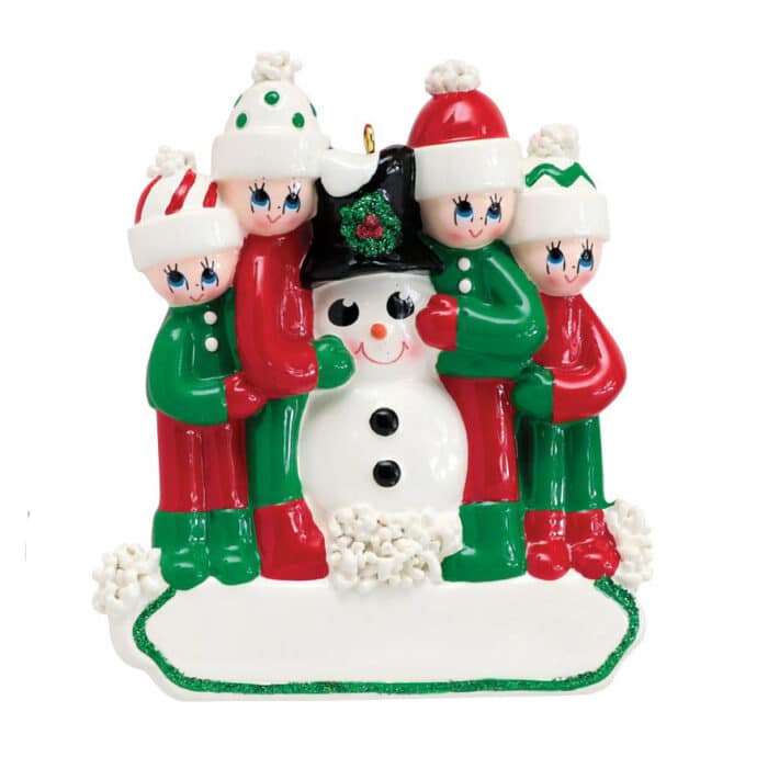 Making a Snowman Family Ornaments Personalized 4