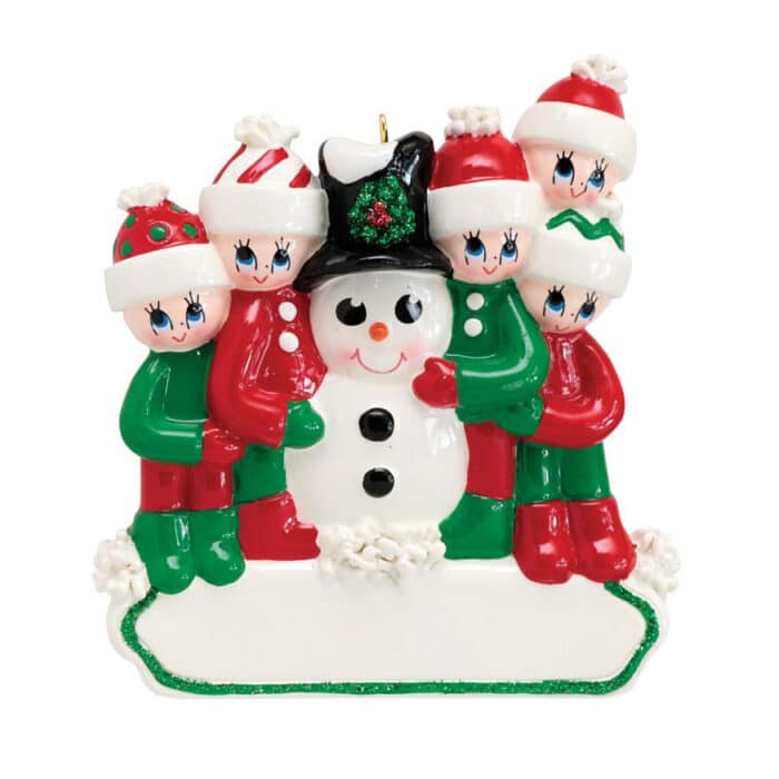 Making a Snowman Family Ornaments Personalized 5