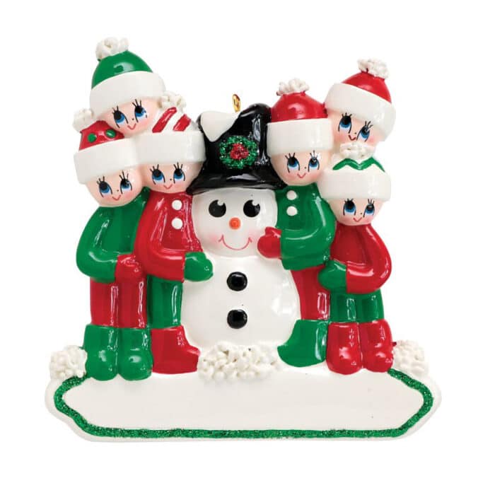 Making a Snowman Family Ornaments Personalized 6