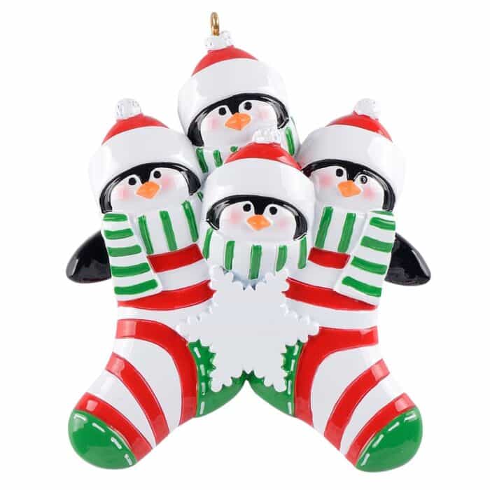 Penguin Stocking Family Ornaments Personalized 4