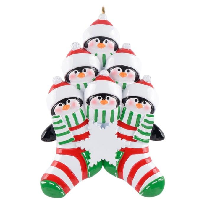 Penguin Stocking Family Ornaments Personalized 6