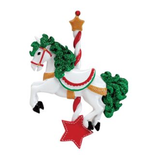 Christmas Carousel Horse Ornament Personalize