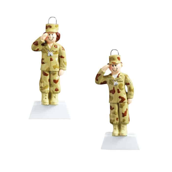 Us Army Man or Woman Fatigues Ornament Personalize