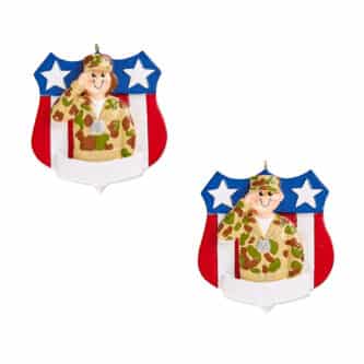 US Army Man Or Woman Salute Ornament Personalize